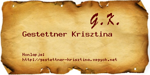 Gestettner Krisztina névjegykártya